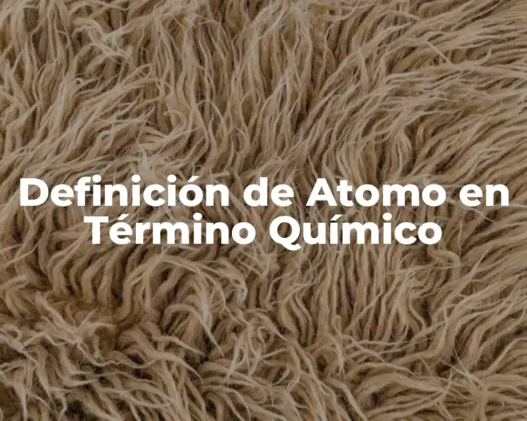 Definición de Atomo en Término Químico