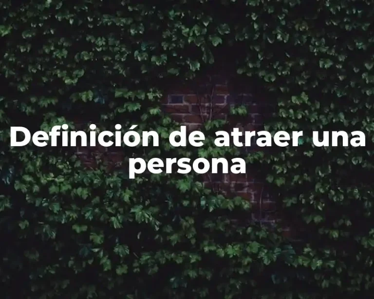 Definición de atraer una persona