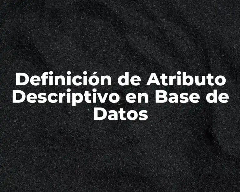 Definición de Atributo Descriptivo en Base de Datos
