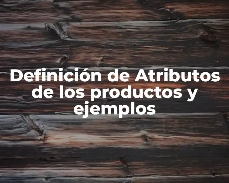 Definición de Atributos de los productos y ejemplos