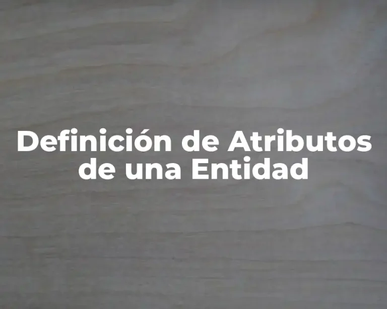 Definición de Atributos de una Entidad