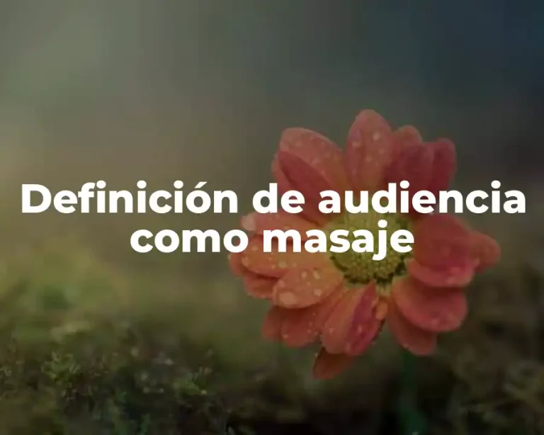 Definición de audiencia como masaje