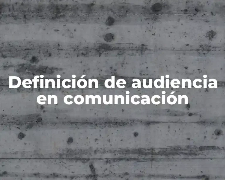 Definición de audiencia en comunicación