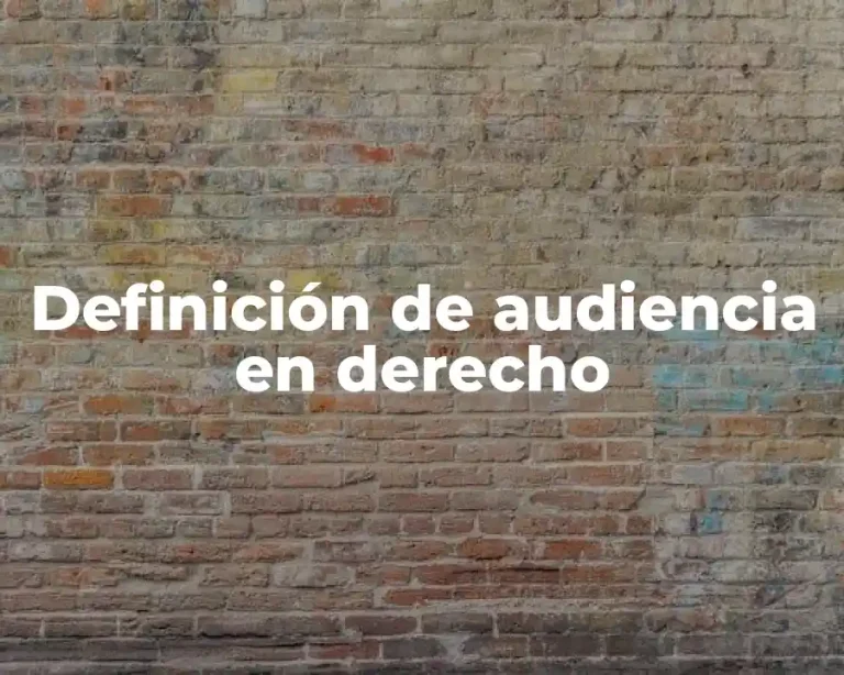 Definición de audiencia en derecho