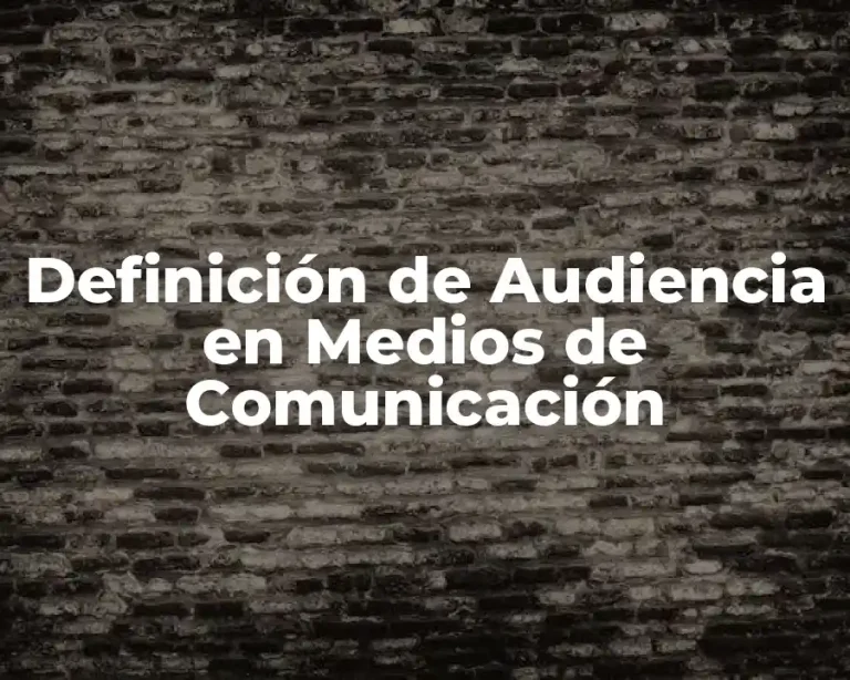 Definición de Audiencia en Medios de Comunicación