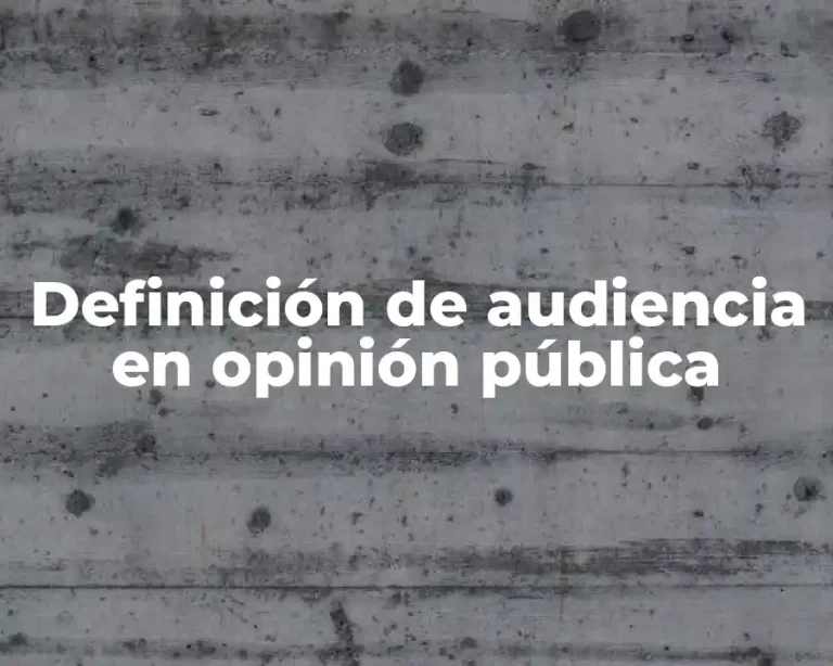 Definición de audiencia en opinión pública