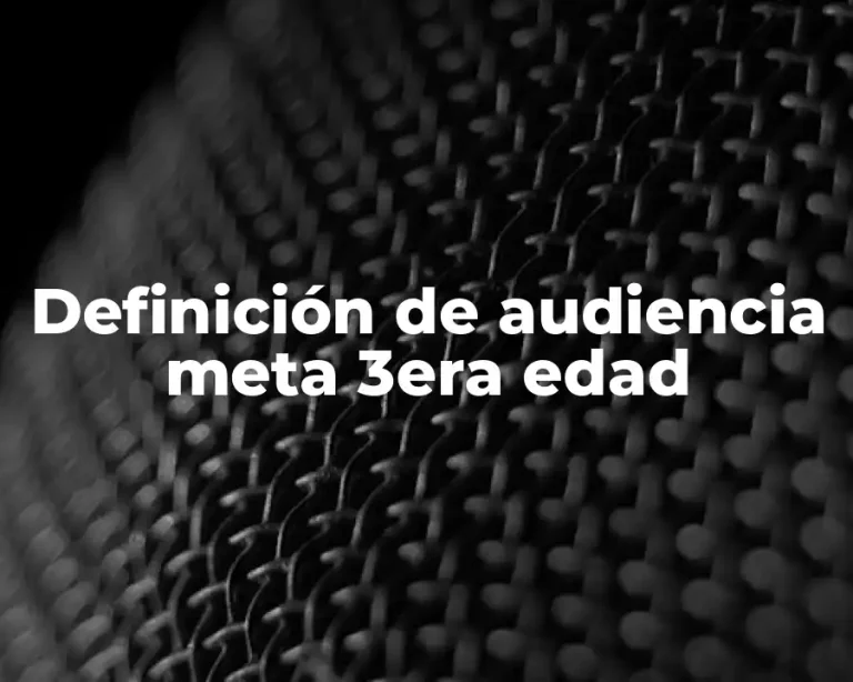 Definición de audiencia meta 3era edad