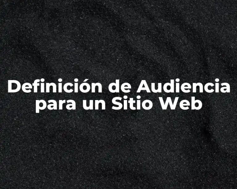 Definición de Audiencia para un Sitio Web