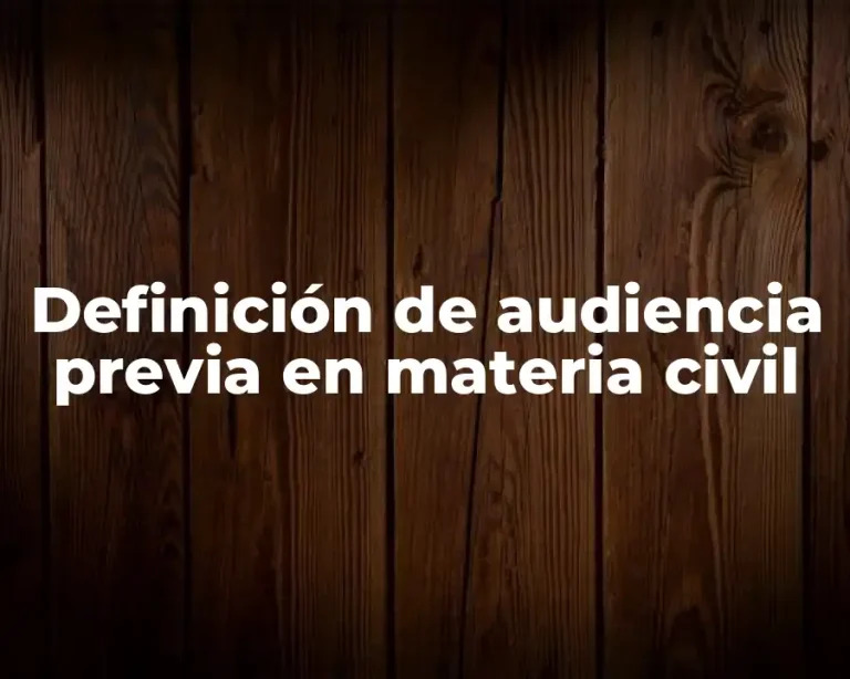 Definición de audiencia previa en materia civil