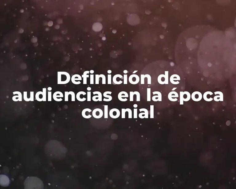 Definición de audiencias en la época colonial