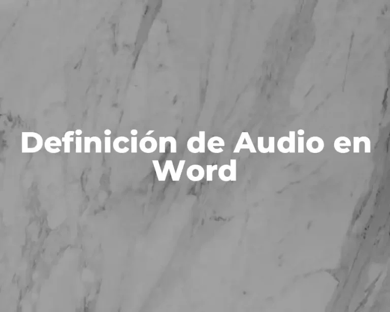 Definición de Audio en Word