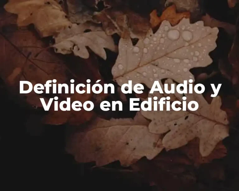 Definición de Audio y Video en Edificio