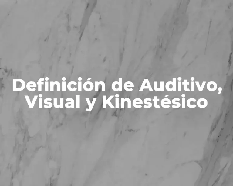 Definición de Auditivo, Visual y Kinestésico