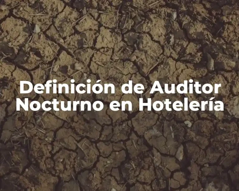 Definición de Auditor Nocturno en Hotelería