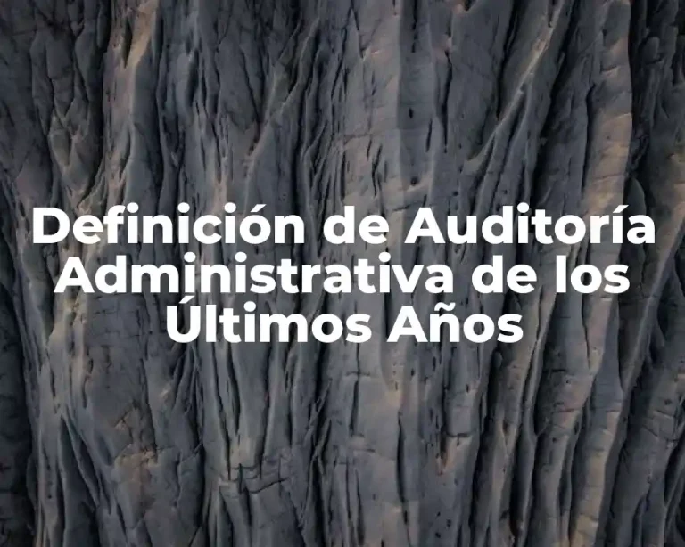 Definición de Auditoría Administrativa de los Últimos Años