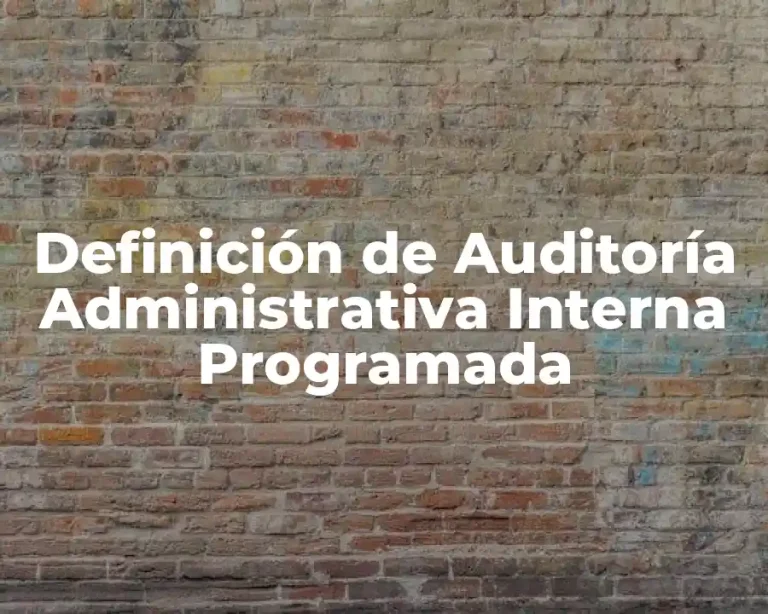 Definición de Auditoría Administrativa Interna Programada
