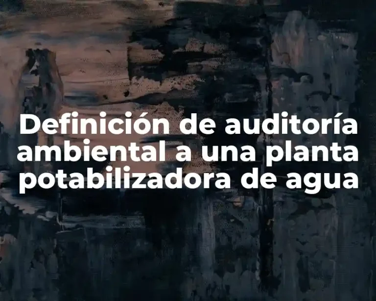 Definición de auditoría ambiental a una planta potabilizadora de agua