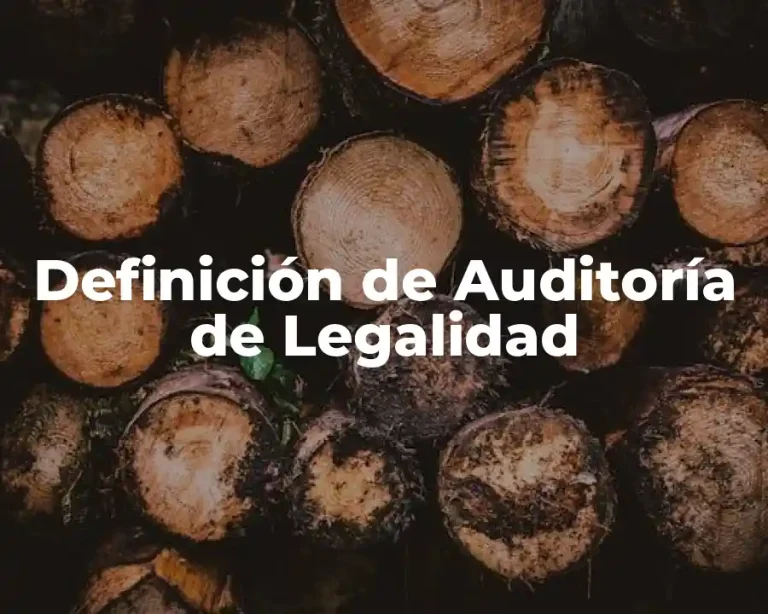 Definición de Auditoría de Legalidad