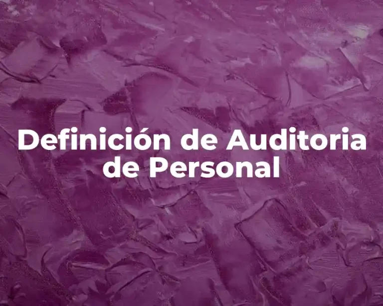 Definición de Auditoria de Personal