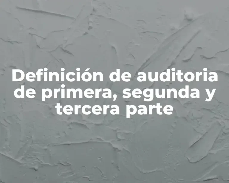 Definición de auditoria de primera, segunda y tercera parte