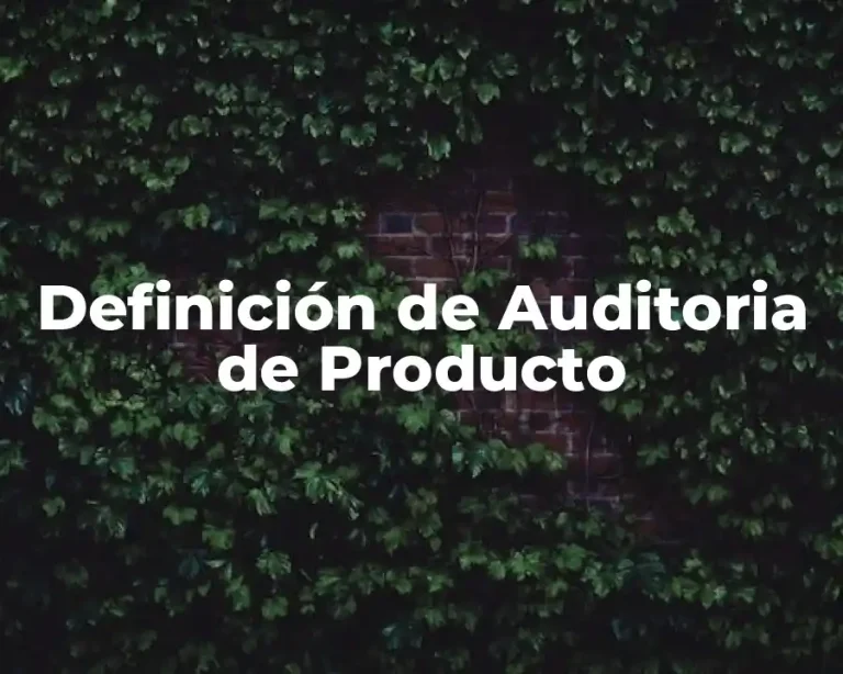 Definición de Auditoria de Producto