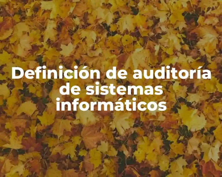 Definición de auditoría de sistemas informáticos