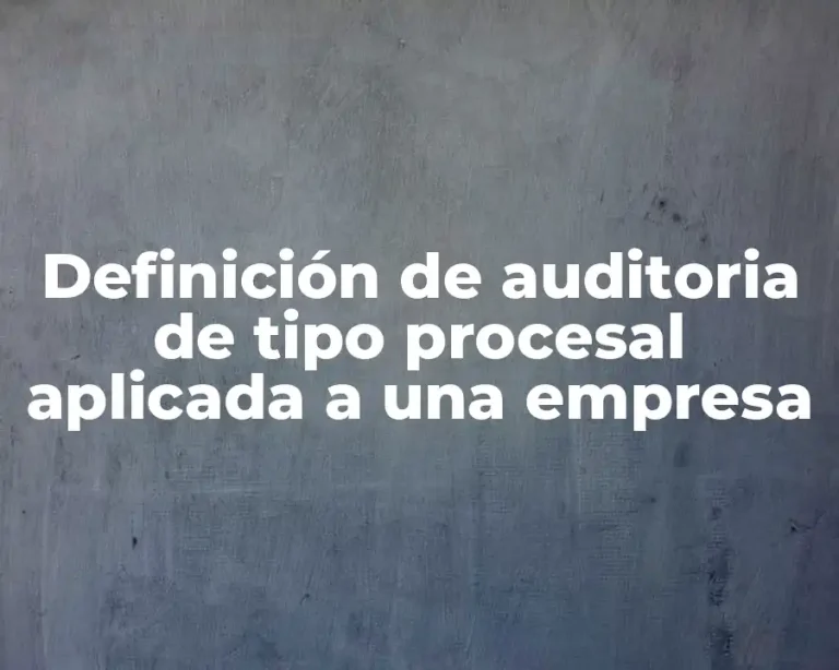 Definición de auditoria de tipo procesal aplicada a una empresa