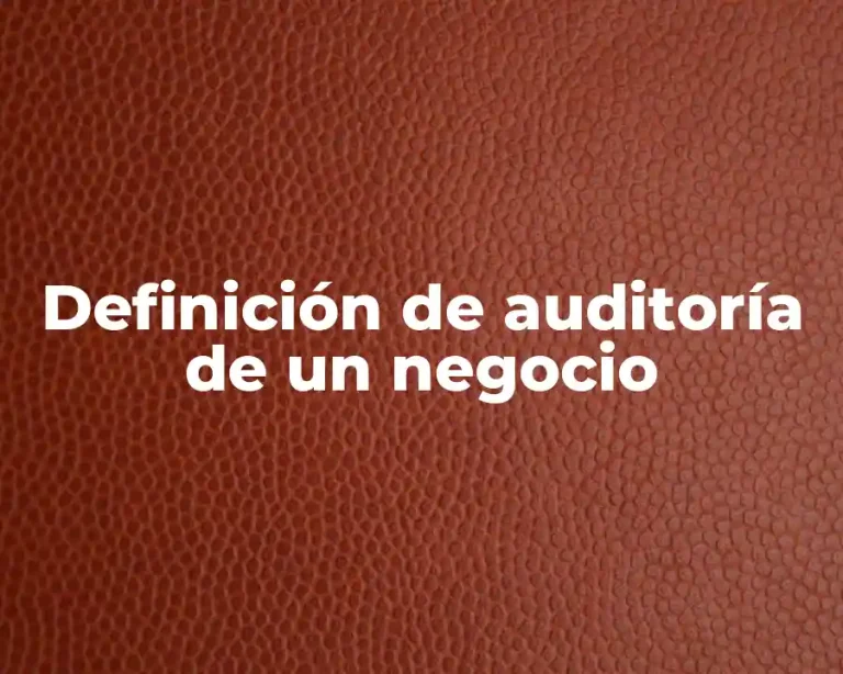 Definición de auditoría de un negocio