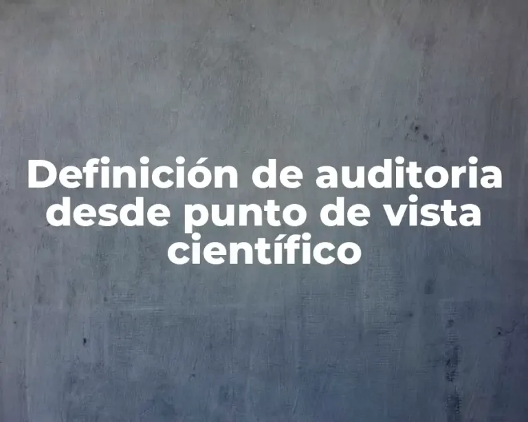 Definición de auditoria desde punto de vista científico