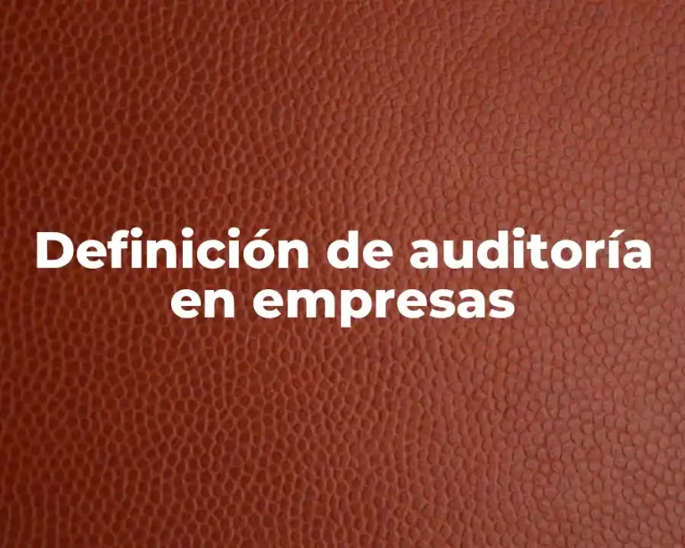 Definición de auditoría en empresas
