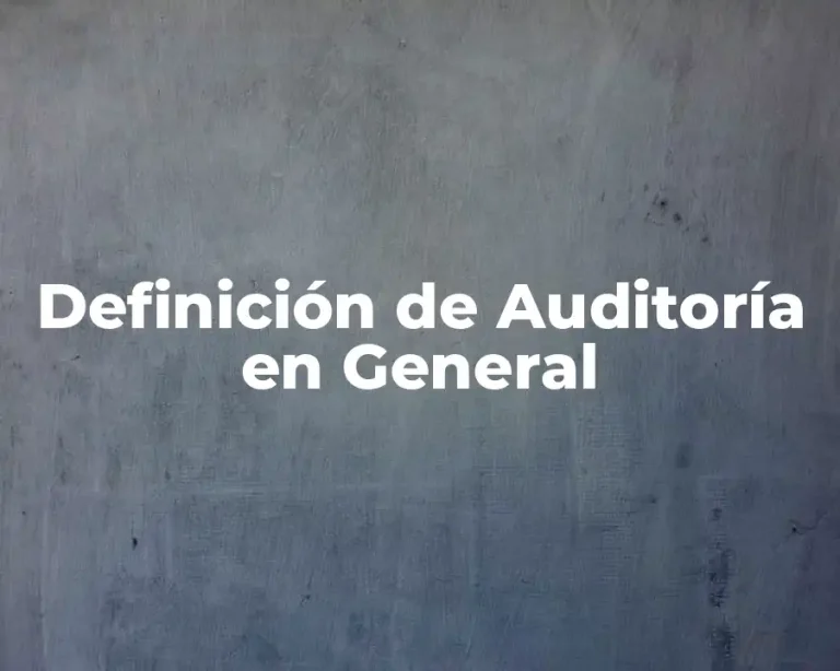 Definición de Auditoría en General