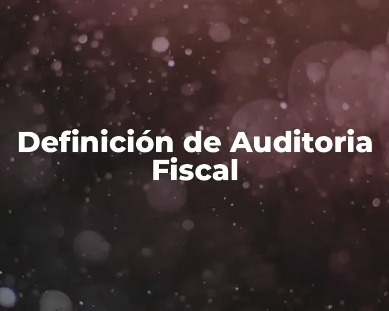 Definición de Auditoria Fiscal
