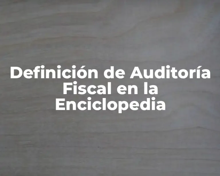 Definición de Auditoría Fiscal en la Enciclopedia