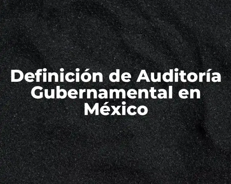 Definición de Auditoría Gubernamental en México