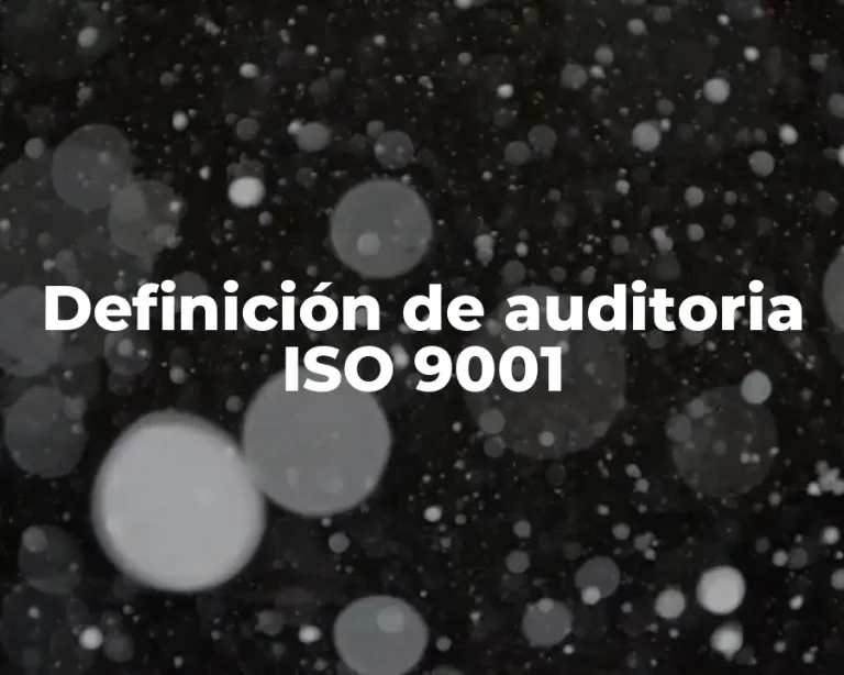 Definición de auditoria ISO 9001