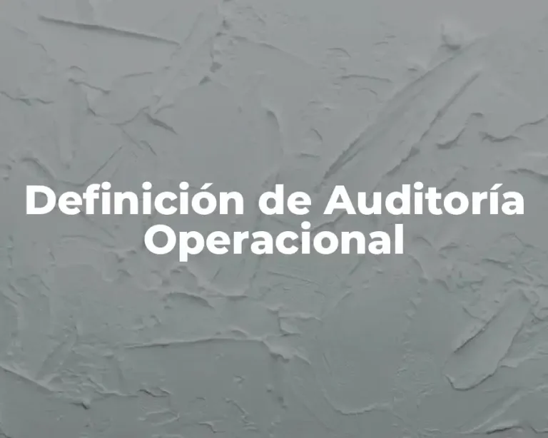Definición de Auditoría Operacional