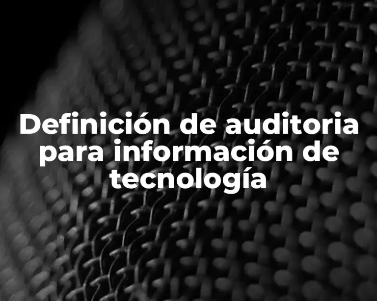Definición de auditoria para información de tecnología