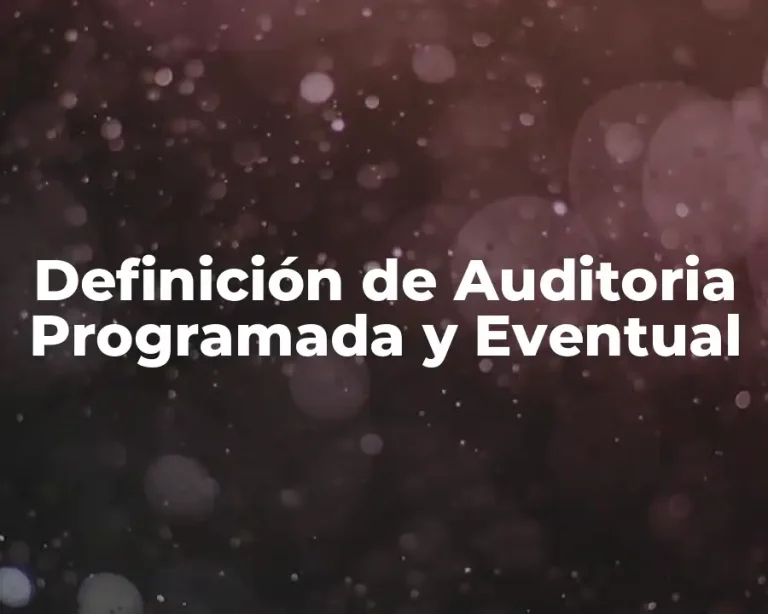 Definición de Auditoria Programada y Eventual