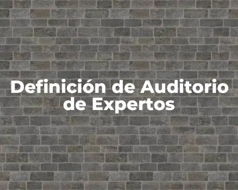 Definición de Auditorio de Expertos