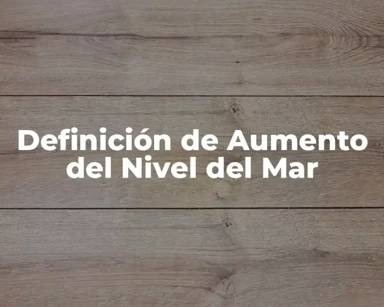 Definición de Aumento del Nivel del Mar