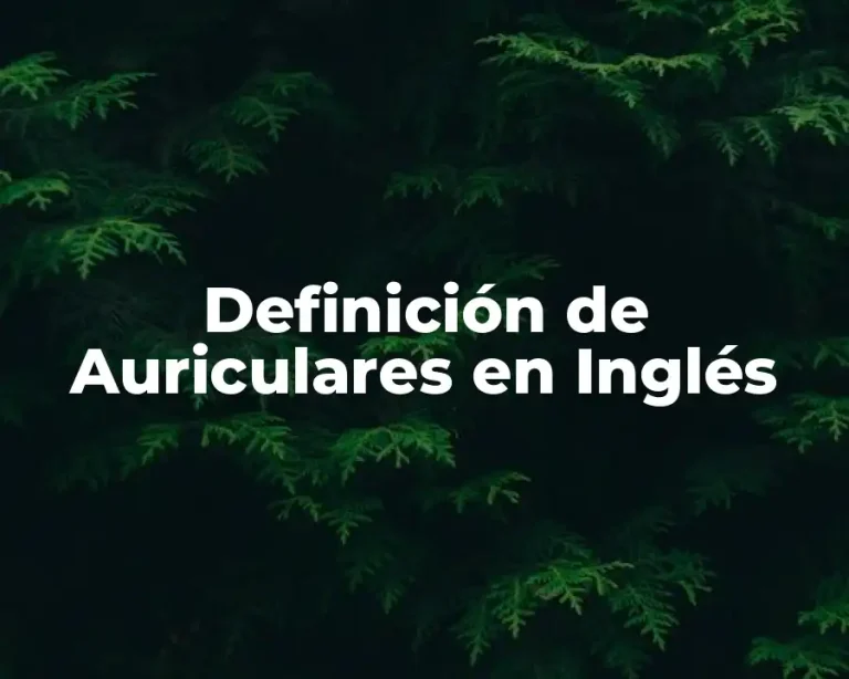 Definición de Auriculares en Inglés