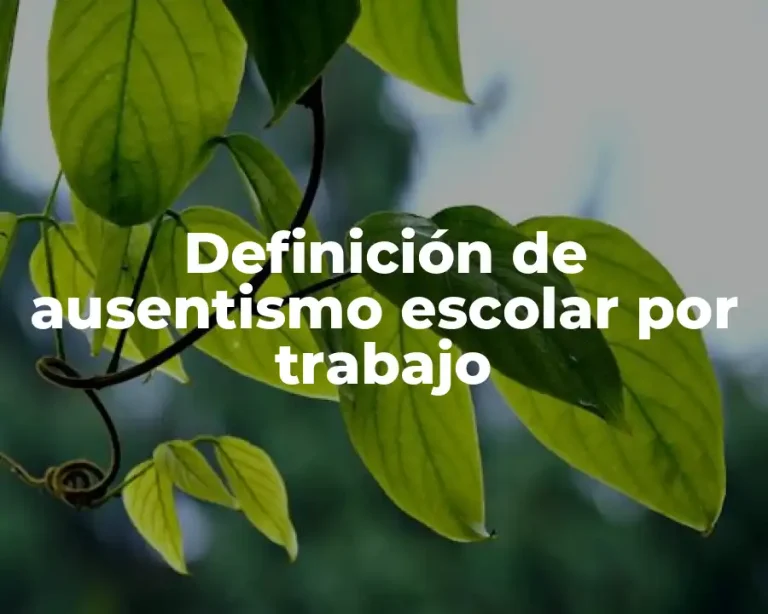 Definición de ausentismo escolar por trabajo