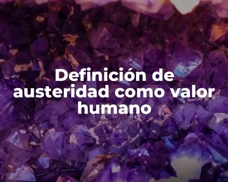Definición de austeridad como valor humano