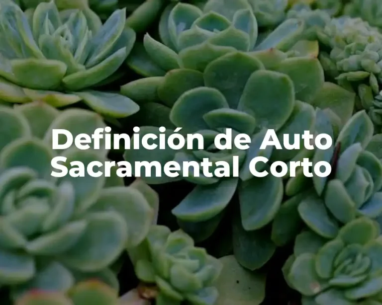 Definición de Auto Sacramental Corto