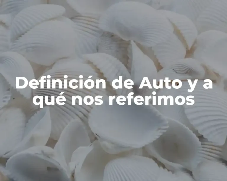 Definición de Auto y a qué nos referimos