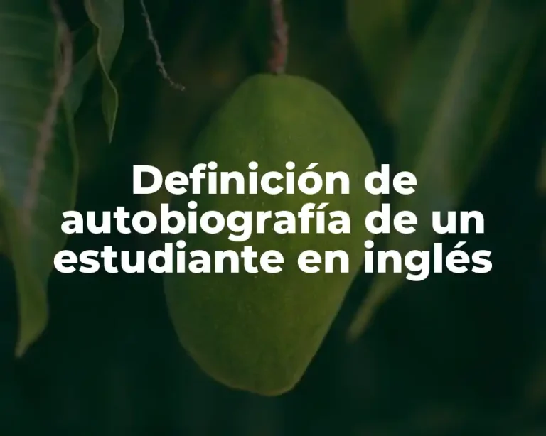 Definición de autobiografía de un estudiante en inglés