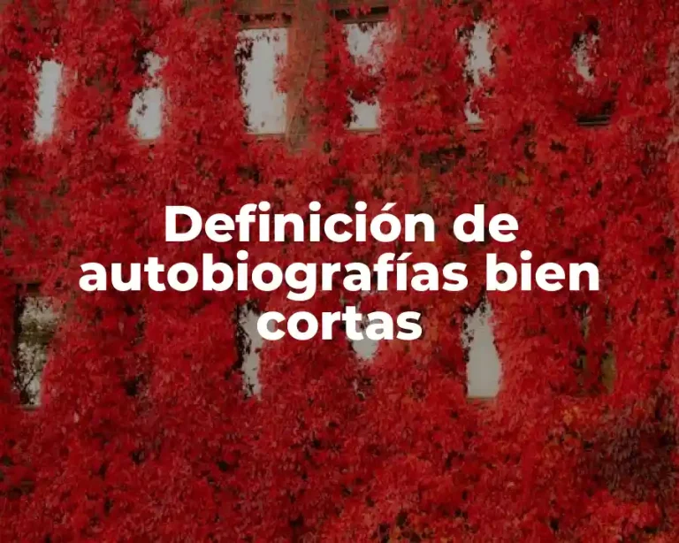 Definición de autobiografías bien cortas