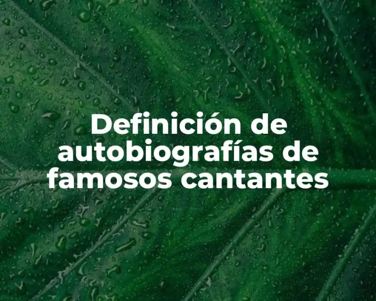 Definición de autobiografías de famosos cantantes