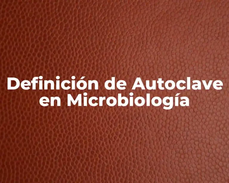Definición de Autoclave en Microbiología