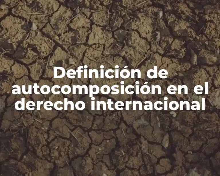 Definición de autocomposición en el derecho internacional